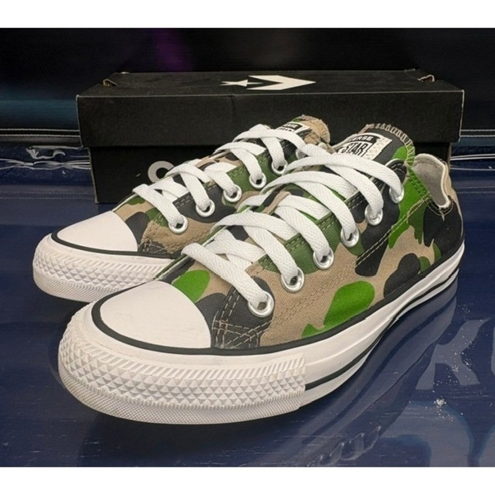 Converse CTAS Ox Black Candied Ginger Camo 166715F Womens sneakers size 6